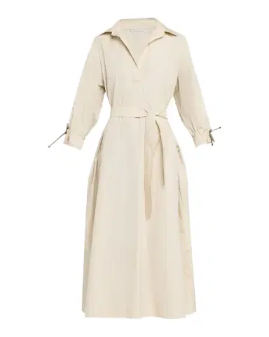 Max Mara Belted A-Line Cotton Midi Dress | Thumbnail 1