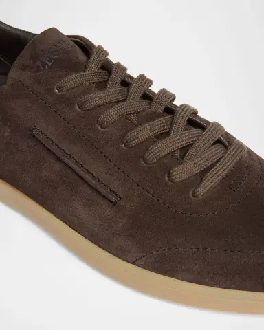 Zegna Men's 232 Suede Low-Top Sneakers | Thumbnail 3 Zegna Men's 232 Suede Low-Top Sneakers | Thumbnail 3