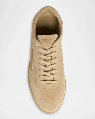 Zegna Men's 232 Suede Low-Top Sneakers | Thumbnail 4 Zegna Men's 232 Suede Low-Top Sneakers | Thumbnail 4