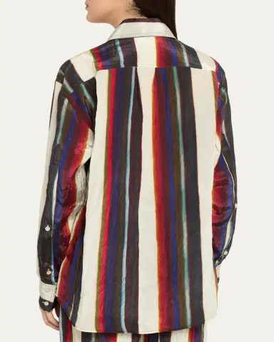 Christopher John Rogers Morris Striped Satin Button-Down Shirt | Thumbnail 7