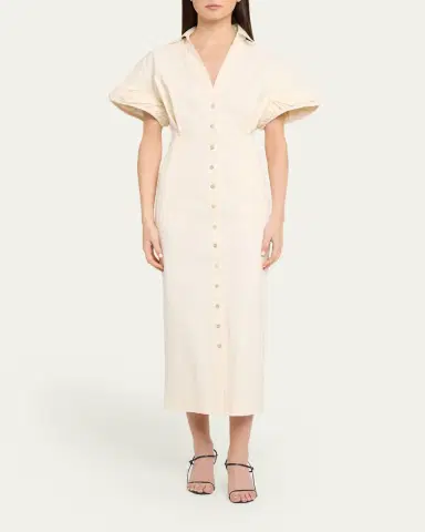 Christopher John Rogers Rolled Short-Sleeve Midi Shirtdress | Thumbnail 6 Christopher John Rogers Rolled Short-Sleeve Midi Shirtdress | Thumbnail 6