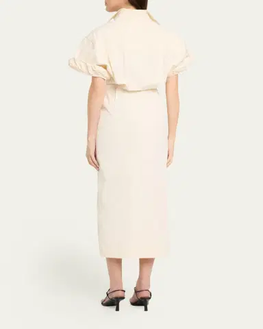 Christopher John Rogers Rolled Short-Sleeve Midi Shirtdress | Thumbnail 7 Christopher John Rogers Rolled Short-Sleeve Midi Shirtdress | Thumbnail 7