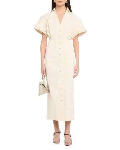 Christopher John Rogers Rolled Short-Sleeve Midi Shirtdress | Thumbnail 1 Christopher John Rogers Rolled Short-Sleeve Midi Shirtdress | Thumbnail 1