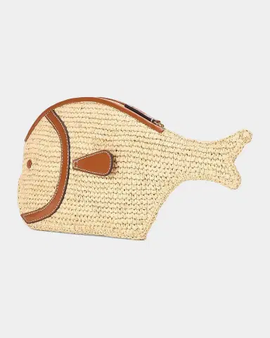 Staud Pesce Raffia Fish Clutch Bag | Thumbnail 2