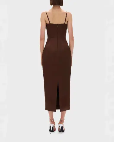 RACHEL GILBERT Leora Crystal-Strap Crepe Ankle Gown | Thumbnail 3