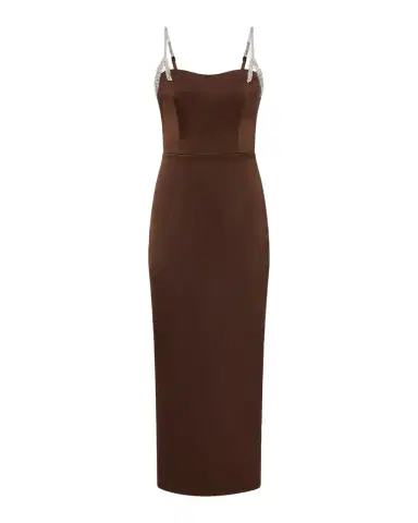 RACHEL GILBERT Leora Crystal-Strap Crepe Ankle Gown | Thumbnail 1