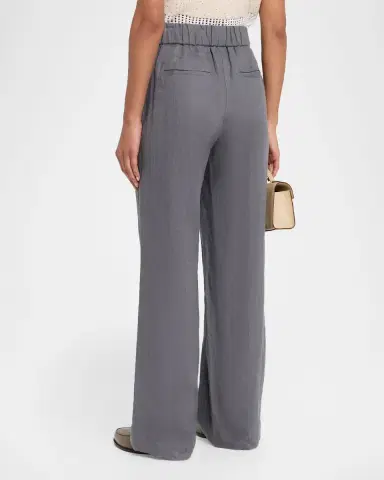 Peserico Straight-Leg Linen Drawstring Pants | Thumbnail 3 Peserico Straight-Leg Linen Drawstring Pants | Thumbnail 3