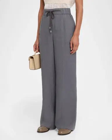 Peserico Straight-Leg Linen Drawstring Pants | Thumbnail 4 Peserico Straight-Leg Linen Drawstring Pants | Thumbnail 4