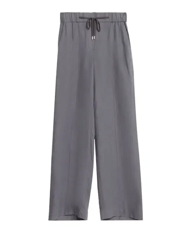Straight-Leg Linen Drawstring Pants