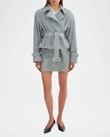 LaMarque Dhana Suede Cropped Trench Coat | Thumbnail 2