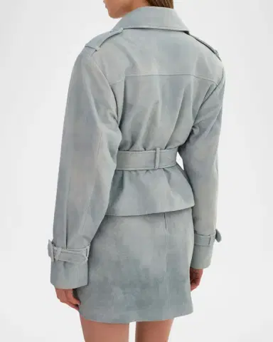 LaMarque Dhana Suede Cropped Trench Coat | Thumbnail 3