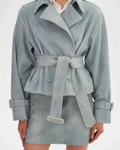 LaMarque Dhana Suede Cropped Trench Coat | Thumbnail 5