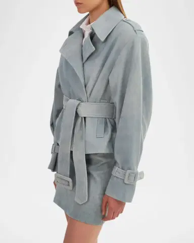 LaMarque Dhana Suede Cropped Trench Coat | Thumbnail 6