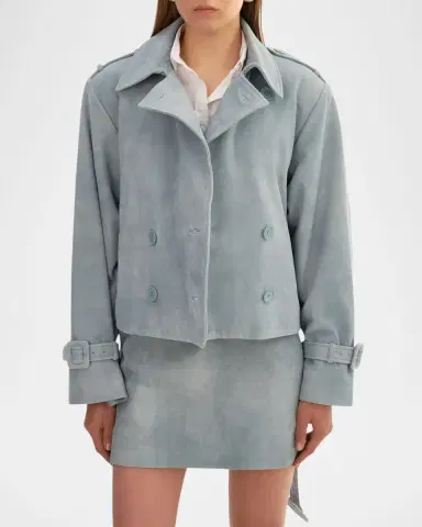 LaMarque Dhana Suede Cropped Trench Coat | Thumbnail 7