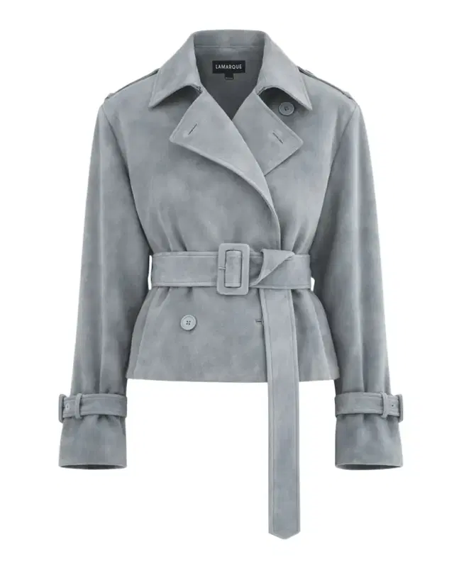 Dhana Suede Cropped Trench Coat