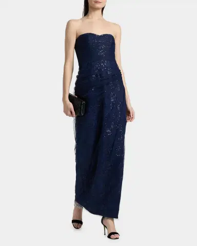 Theia Mal Beaded Lace Strapless Gown | Thumbnail 2