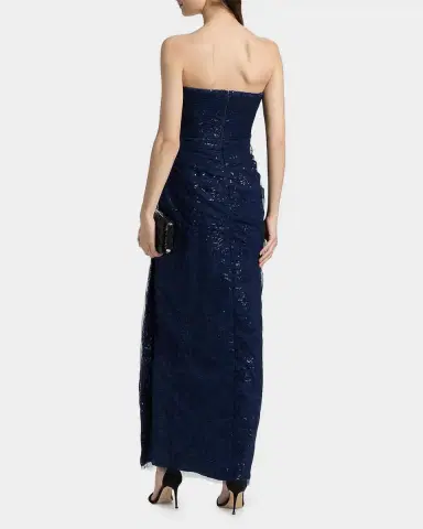 Theia Mal Beaded Lace Strapless Gown | Thumbnail 3