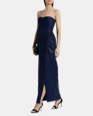 Theia Mal Beaded Lace Strapless Gown | Thumbnail 7