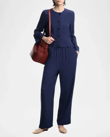 Emporio Armani Straight-Leg Micro Leopard Jacquard Trousers | Thumbnail 2