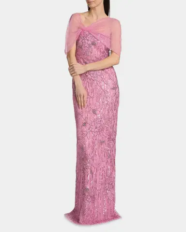 THEIA Clover Shawl Draped Gown | Thumbnail 2 THEIA Clover Shawl Draped Gown | Thumbnail 2