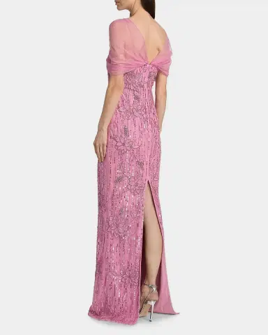 THEIA Clover Shawl Draped Gown | Thumbnail 3 THEIA Clover Shawl Draped Gown | Thumbnail 3