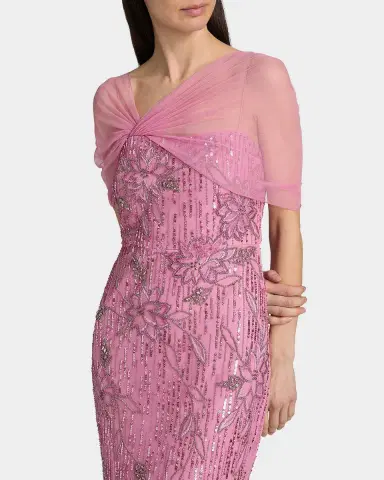 THEIA Clover Shawl Draped Gown | Thumbnail 5 THEIA Clover Shawl Draped Gown | Thumbnail 5