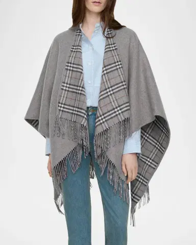 Burberry Reversible Check Wool Cape | Thumbnail 2 Burberry Reversible Check Wool Cape | Thumbnail 2