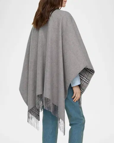 Burberry Reversible Check Wool Cape | Thumbnail 3 Burberry Reversible Check Wool Cape | Thumbnail 3