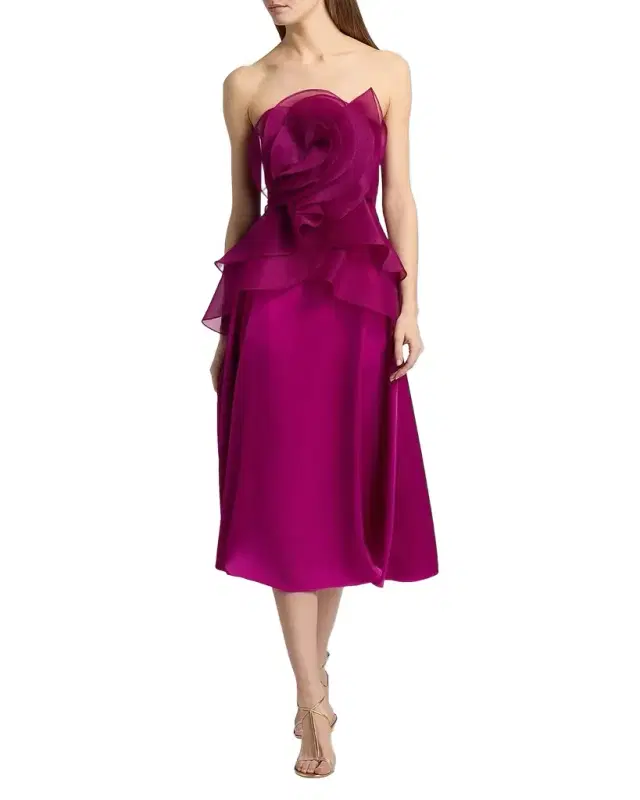 Victoria Draped Rose Cocktail Dress