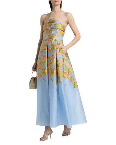 Theia Leia Strapless Jacquard Dress | Thumbnail 1