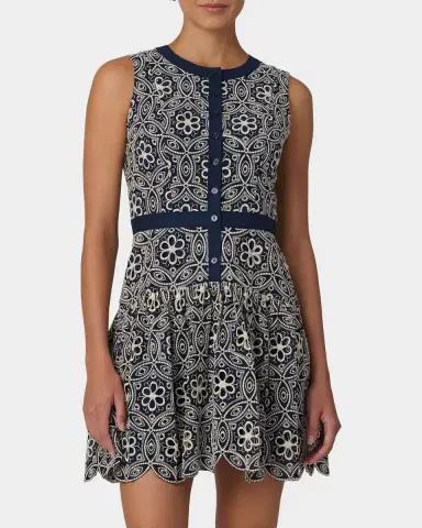 Shoshanna Sierra Floral-Embroidered Flounce Mini Dress | Thumbnail 2