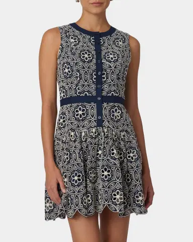 Shoshanna Sierra Floral-Embroidered Flounce Mini Dress | Thumbnail 4