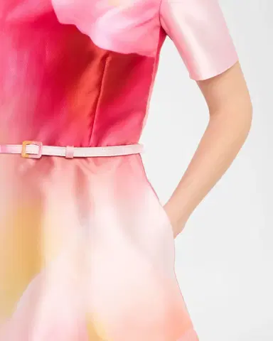 Prabal Gurung Floral-Print Twill Belted Short-Sleeve Dress | Thumbnail 5 Prabal Gurung Floral-Print Twill Belted Short-Sleeve Dress | Thumbnail 5