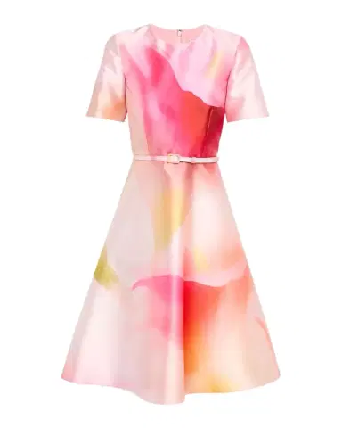 Prabal Gurung Floral-Print Twill Belted Short-Sleeve Dress | Thumbnail 1 Prabal Gurung Floral-Print Twill Belted Short-Sleeve Dress | Thumbnail 1