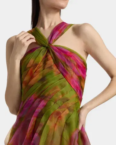 Theia Rosalinda Twisted Halter Gown | Thumbnail 4