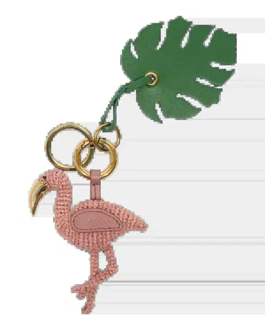 Chloé Symbols Raffia Flamingo Keychain | Thumbnail 2