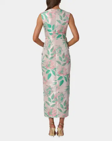 Shoshanna Silvia Sleeveless Floral Jacquard Midi Dress | Thumbnail 3