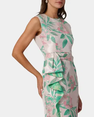 Shoshanna Silvia Sleeveless Floral Jacquard Midi Dress | Thumbnail 4