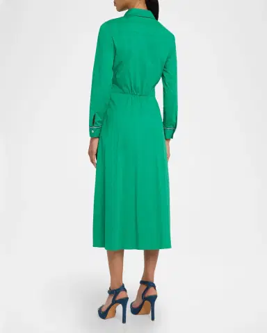 Shoshanna Hastings Striped-Trim Midi Shirtdress | Thumbnail 3 Shoshanna Hastings Striped-Trim Midi Shirtdress | Thumbnail 3