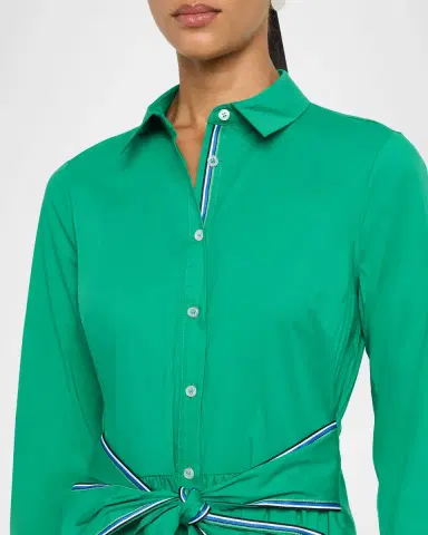 Shoshanna Hastings Striped-Trim Midi Shirtdress | Thumbnail 5 Shoshanna Hastings Striped-Trim Midi Shirtdress | Thumbnail 5