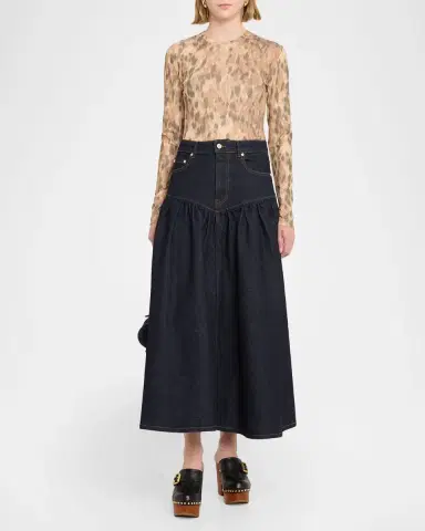 Ganni Printed Marl Mesh Top | Thumbnail 2 Ganni Printed Marl Mesh Top | Thumbnail 2