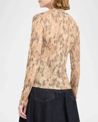 Ganni Printed Marl Mesh Top | Thumbnail 3 Ganni Printed Marl Mesh Top | Thumbnail 3