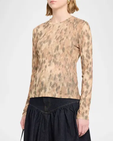Ganni Printed Marl Mesh Top | Thumbnail 4 Ganni Printed Marl Mesh Top | Thumbnail 4