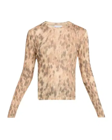 Ganni Printed Marl Mesh Top | Thumbnail 1 Ganni Printed Marl Mesh Top | Thumbnail 1