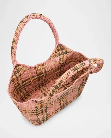 Burberry Extra Large Margate Raffia Check Tote Bag | Thumbnail 4 Burberry Extra Large Margate Raffia Check Tote Bag | Thumbnail 4