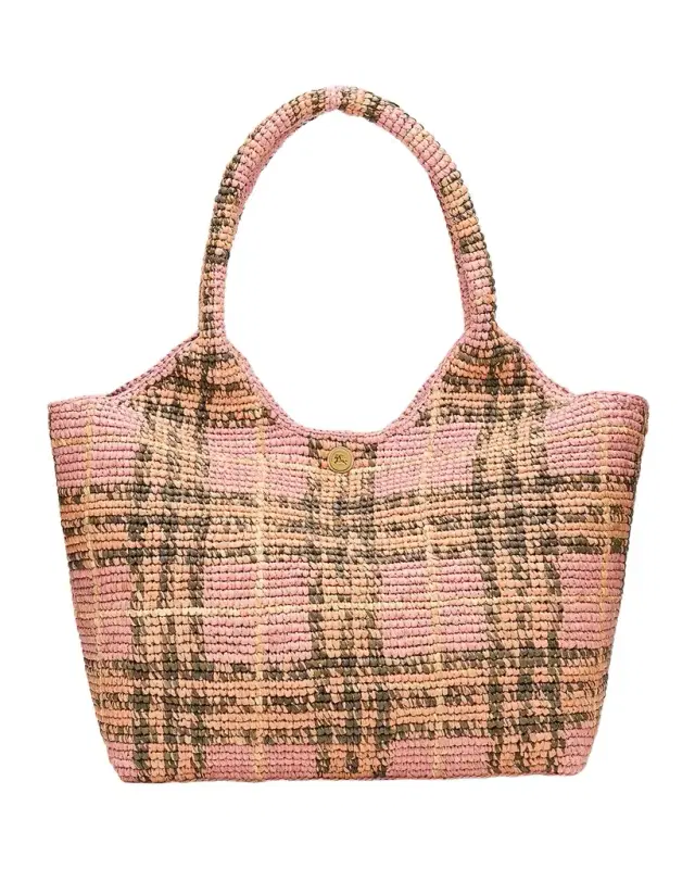 Burberry Extra Large Margate Raffia Check Tote Bag
