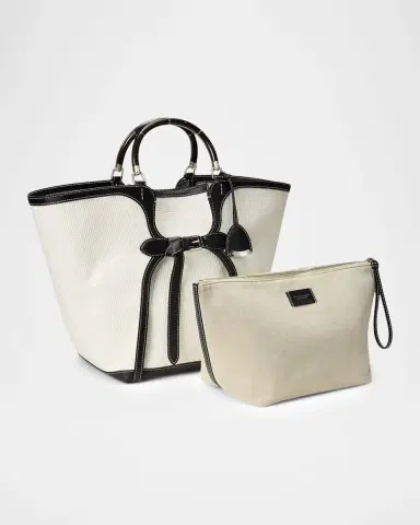 Ralph Lauren Collection Ralph Large Leather-Trim Woven Tote Bag | Thumbnail 3 Ralph Lauren Collection Ralph Large Leather-Trim Woven Tote Bag | Thumbnail 3
