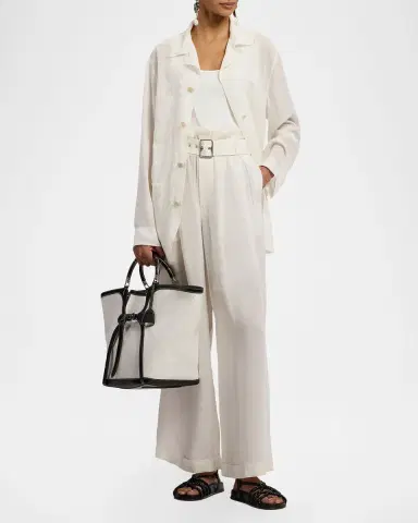 Ralph Lauren Collection Ralph Large Leather-Trim Woven Tote Bag | Thumbnail 5 Ralph Lauren Collection Ralph Large Leather-Trim Woven Tote Bag | Thumbnail 5