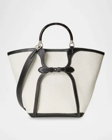 Ralph Lauren Collection Ralph Large Leather-Trim Woven Tote Bag | Thumbnail 7 Ralph Lauren Collection Ralph Large Leather-Trim Woven Tote Bag | Thumbnail 7