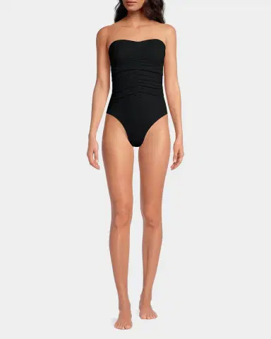 Milly Textured Ruched Strapless One-Piece Swimsuit | Thumbnail 2 Milly Textured Ruched Strapless One-Piece Swimsuit | Thumbnail 2